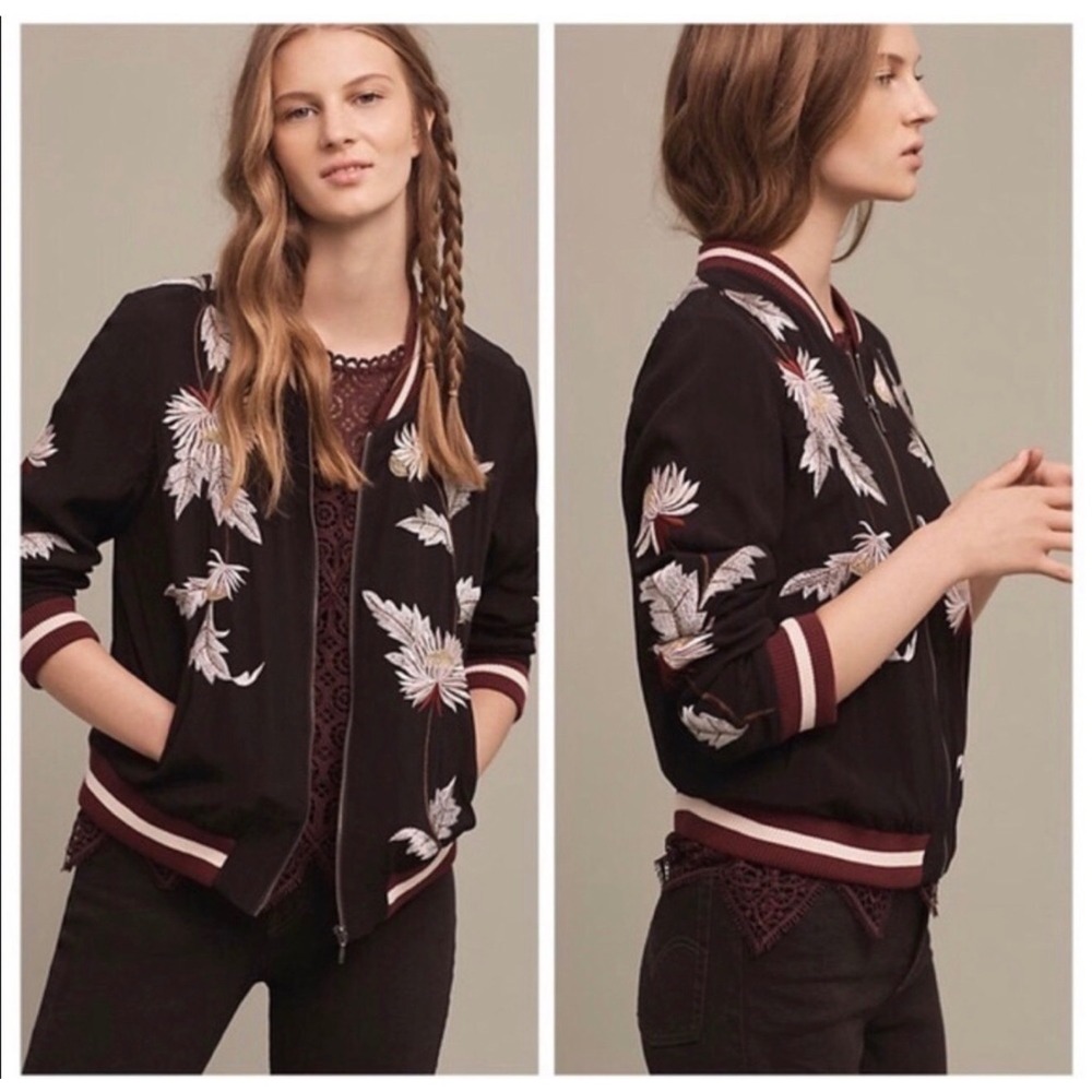 Laju Los Angeles Embroidered Floral Bomber Jacket‎ S Indie Streetwear Festival